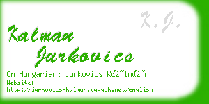 kalman jurkovics business card